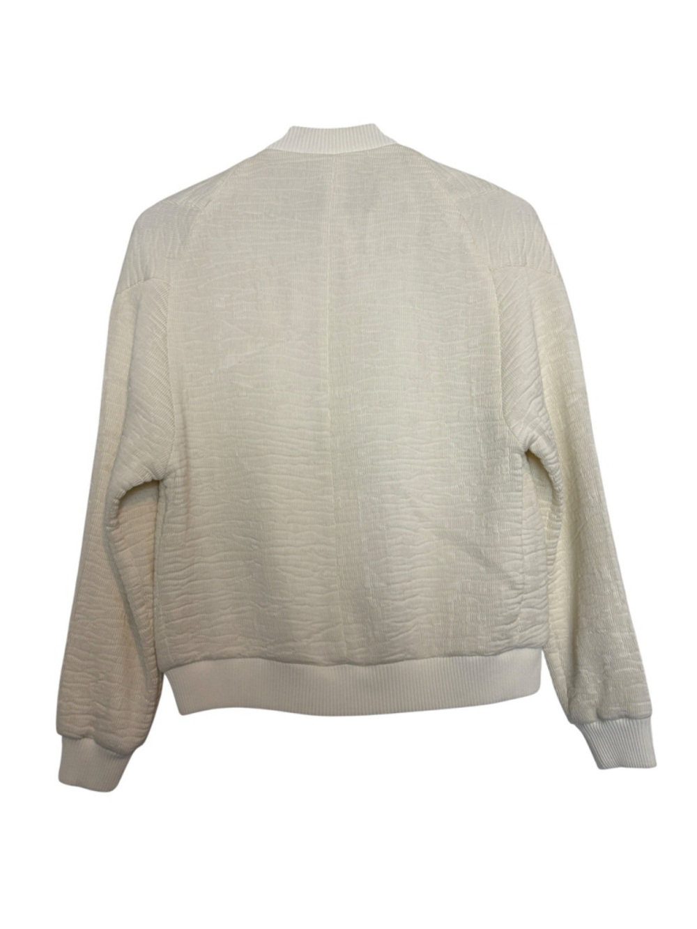 Christian Wijnants Textured Bomber Jacket Ivory White Minimalist Wool Size M - Picture 3 of 9